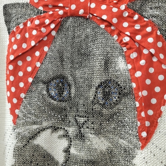 Ness - Cat sweater with denim cuffs - Size L - Picture 3 of 10